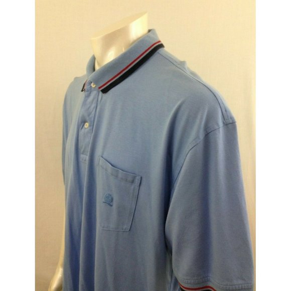 Tommy Hilfiger Pima Cotton Men's Blue Cuffed Short Sleeve Polo Shirt Size XXL - Picture 6 of 7